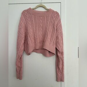 Pink Cable Knit Women's Sweater GAPXLoveshackfancy